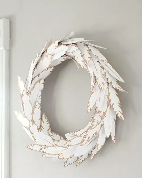 winter decorations winter feather wreath