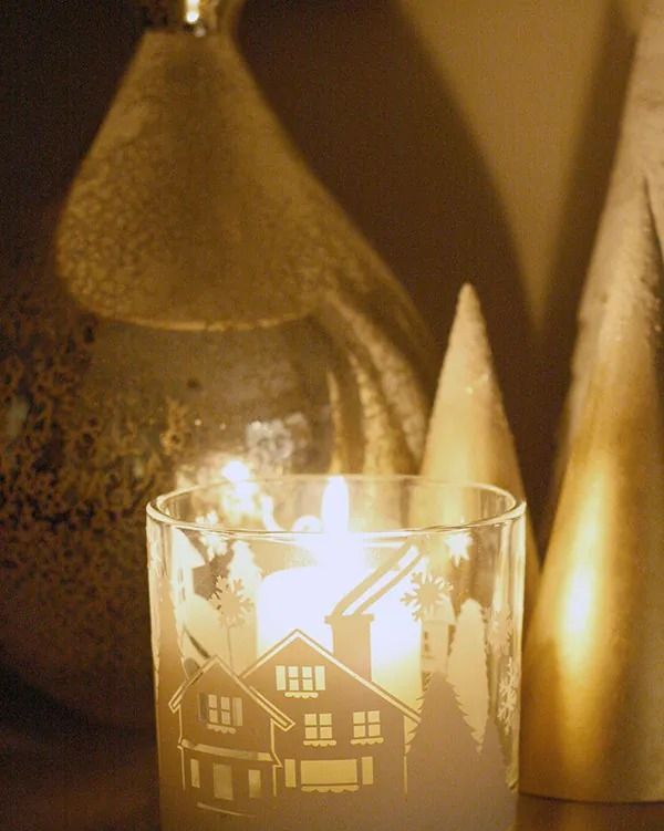 winter decorations winter village candleholder