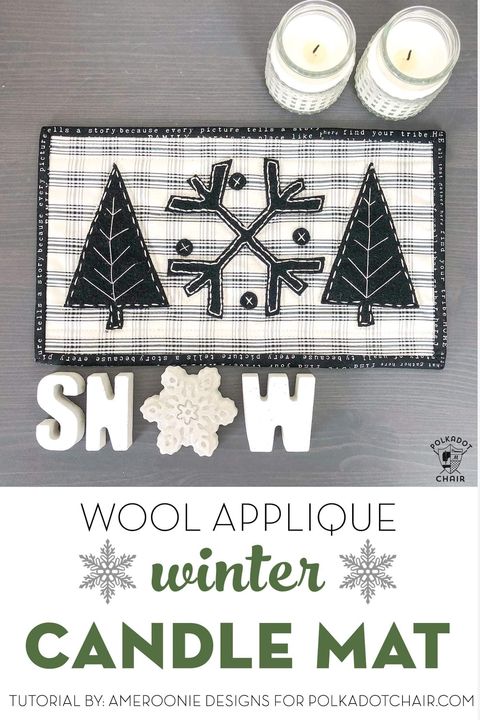 winter decorations wool applique winter mat
