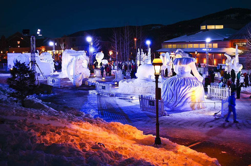 snow sculpture championships in breckenridge, colorado in a winter festival roundup