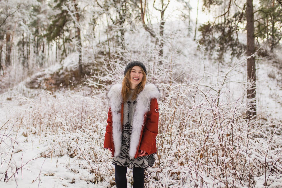 Winter Outfit with Pop of Color