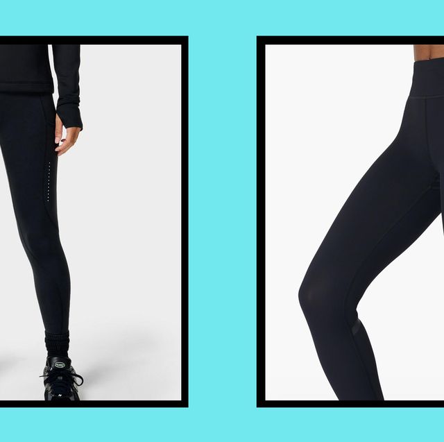Women's Run Full Length Thermal Tight Leggings in Black