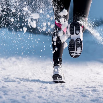 Winter running woman Winter running woman
