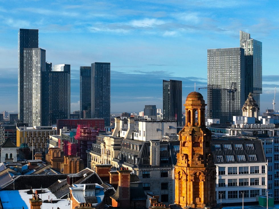 the skyline of manchester england