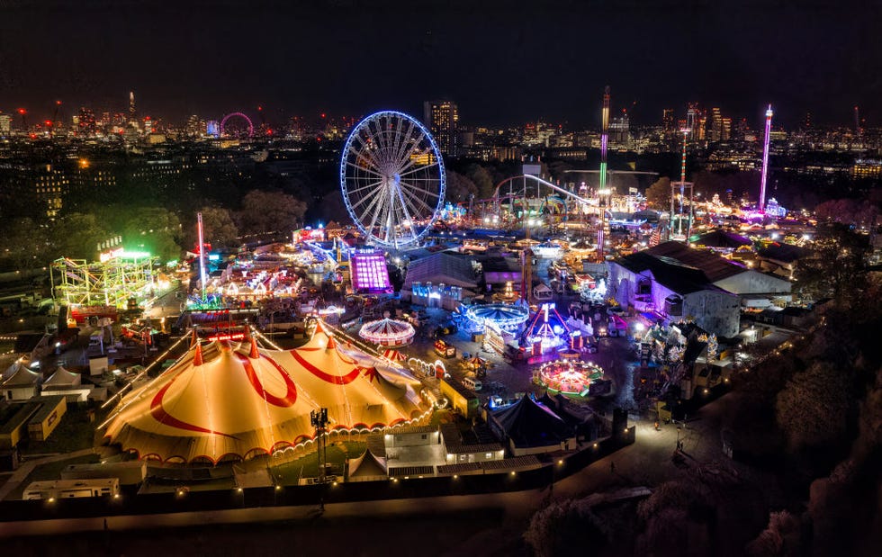 ariel view of winter wonderland in london