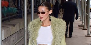 new york, ny   february 12 bella hadid seen out at a nyfw event in manhattan on  february 12, 2020 in new york city photo by robert kamaugc images