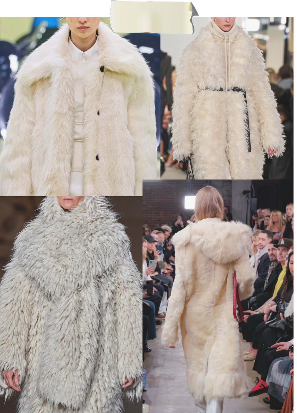 collection of stylish fur outerwear showcased on models