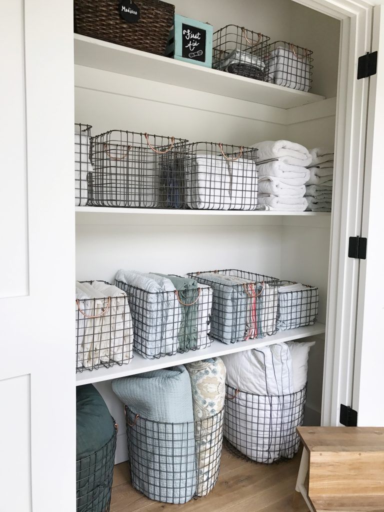 Linen Closet Organization from