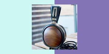 high quality wired headphones with wooden ear cups