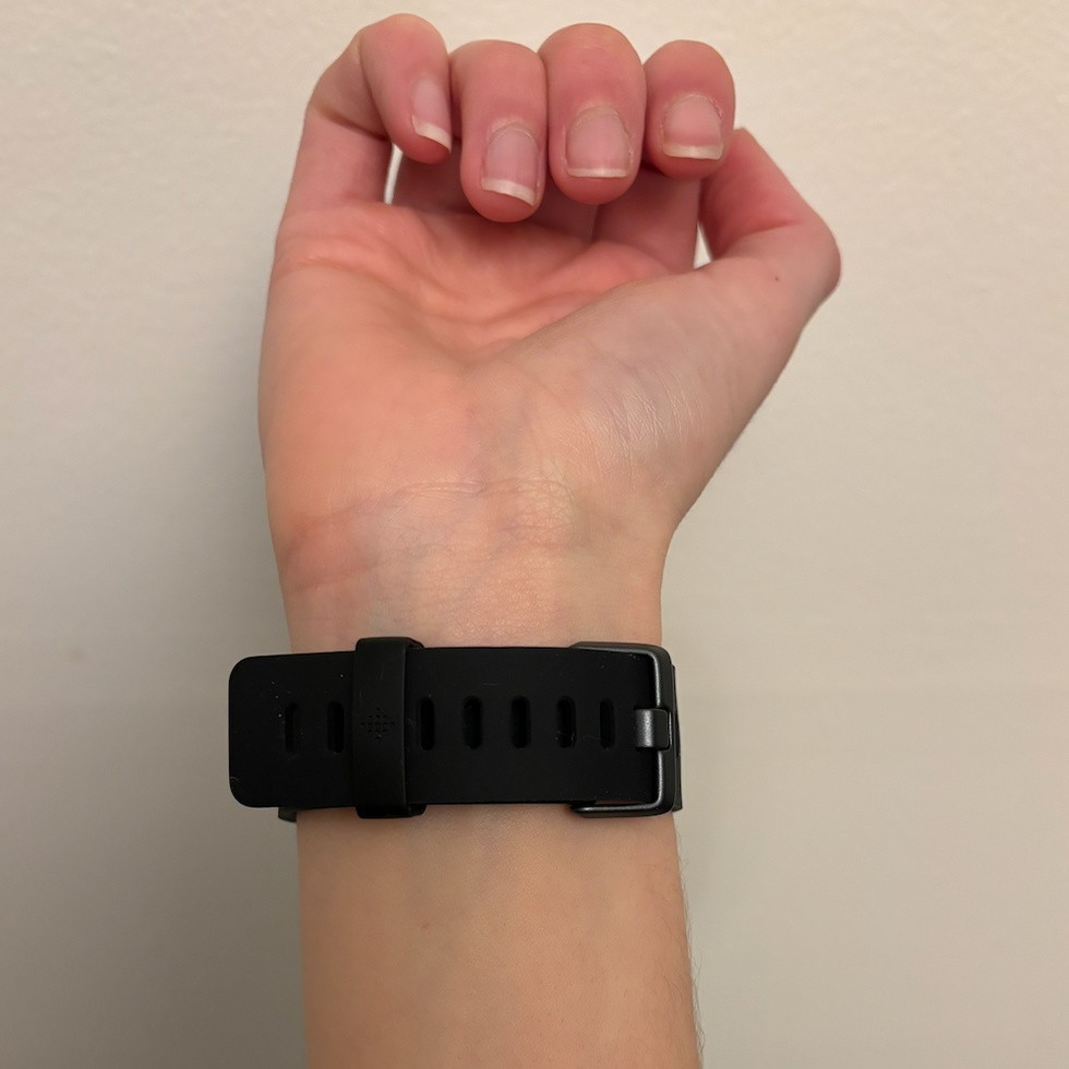 Tester Wearing the Withings ScanWatch 2 tester wearing the withings scanwatch 2
