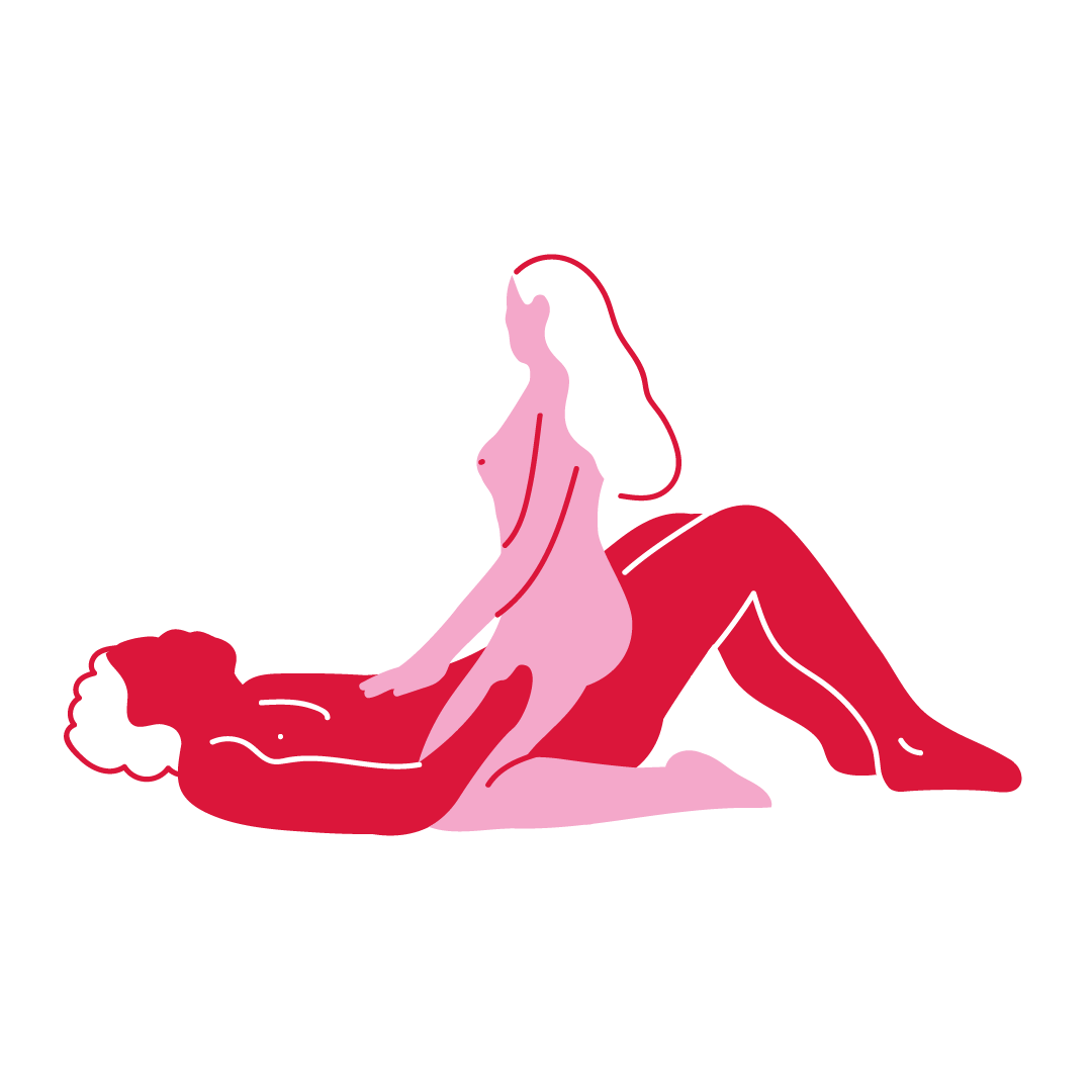 Cowgirl with forward lean sex position