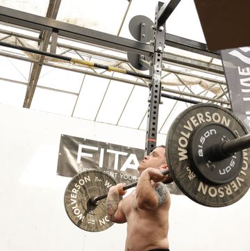 a person lifting weights