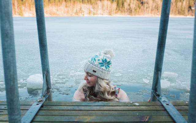 woman two-hour window afterwards in the frozen baltic sea