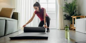 woman doing an online exercise training