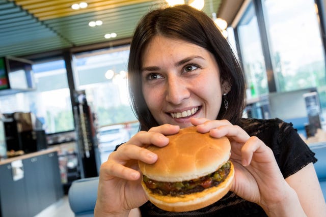 Football themed burgers on sale at Gazprom Neft filling station