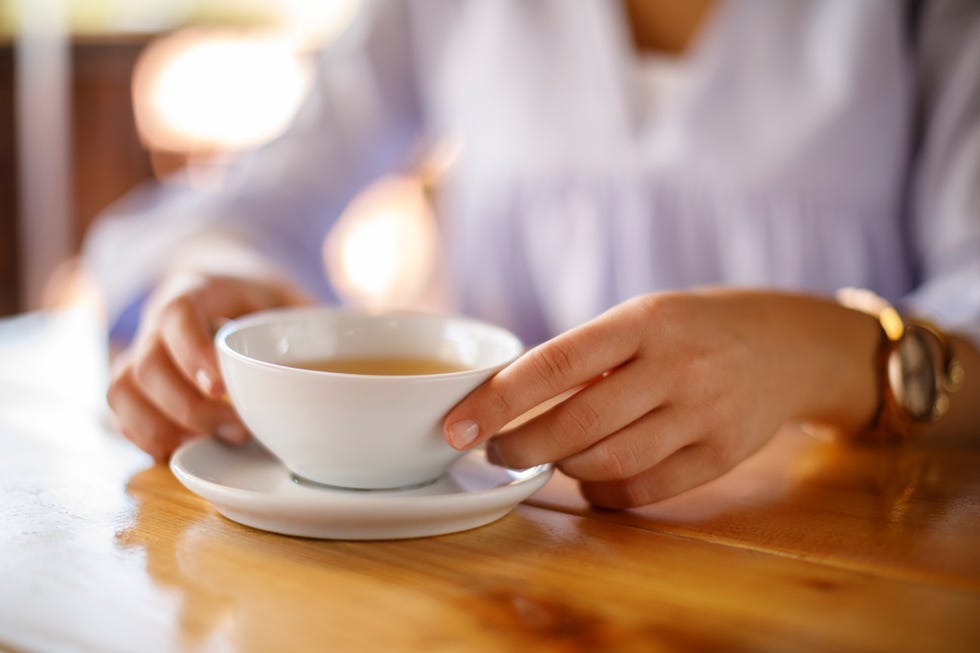 woman enjoying tea