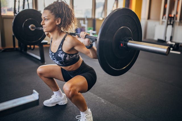 woman exercising with weights