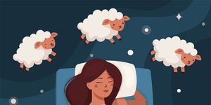 a woman falls asleep and counts sheep insomnia