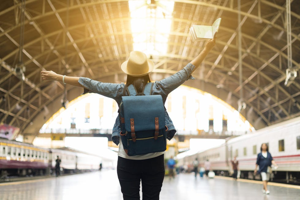 Woman feeling delight her traveling in vacation