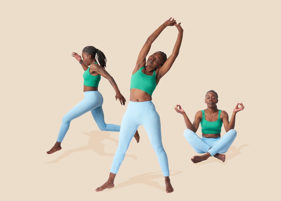 woman in various exercise poses