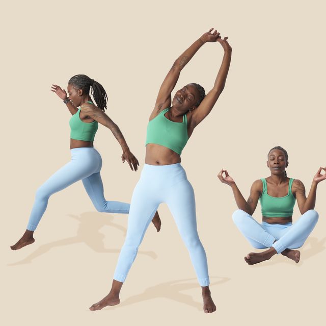 woman in various exercise poses