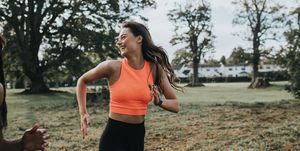 woman jogging in a park