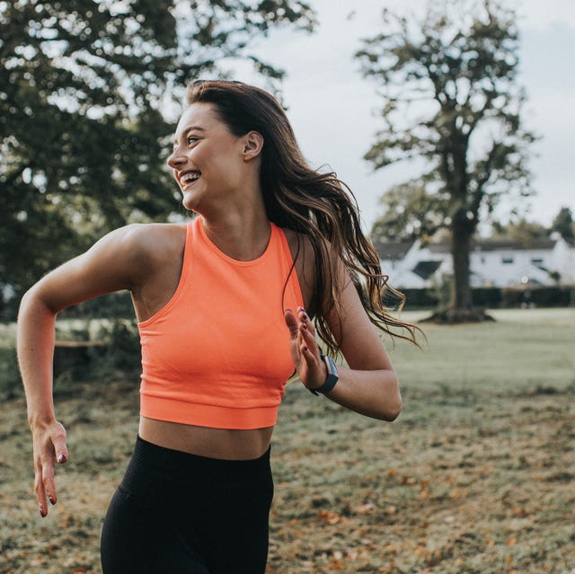 woman jogging in a park