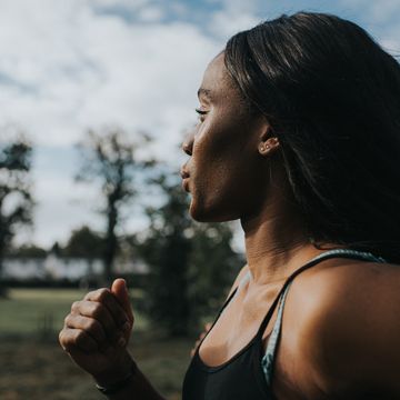 woman jogging in a park