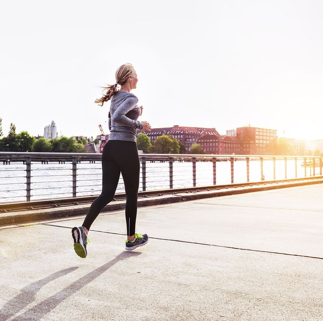 woman jogging in berlin city