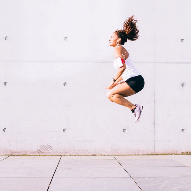 Woman jumping.