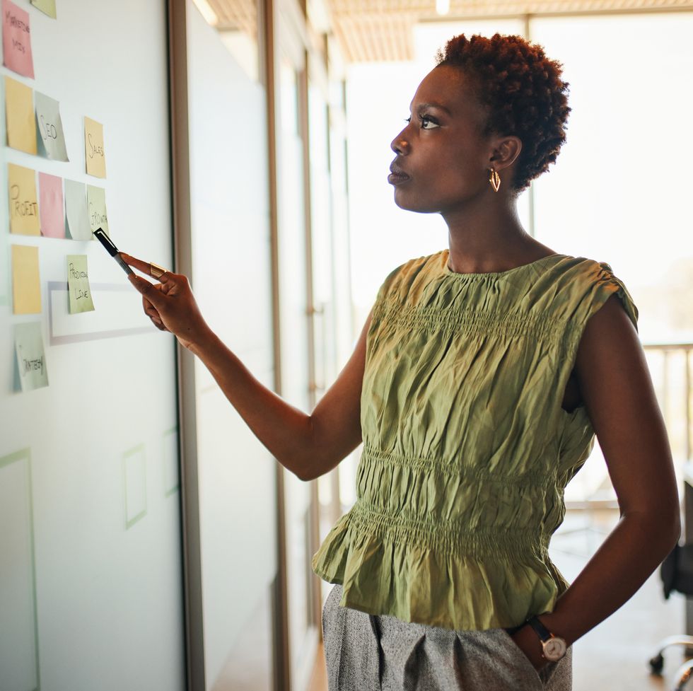 strategic vision: woman leads business planning