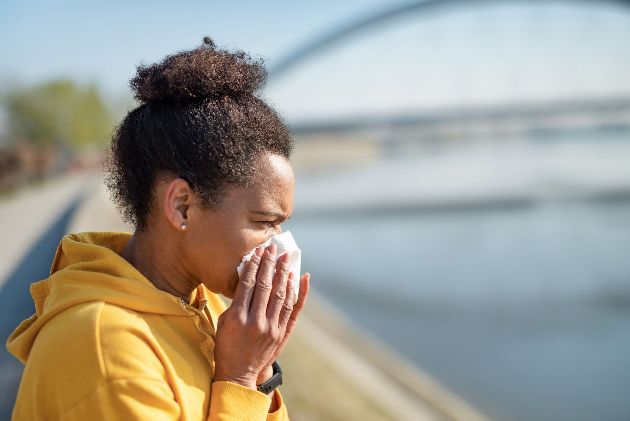 Working Out With Allergies Tips For Controlling Symptoms   Woman Sneezing Royalty Free Image 1683137534 