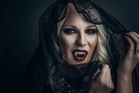 woman vampire creative make up for halloween