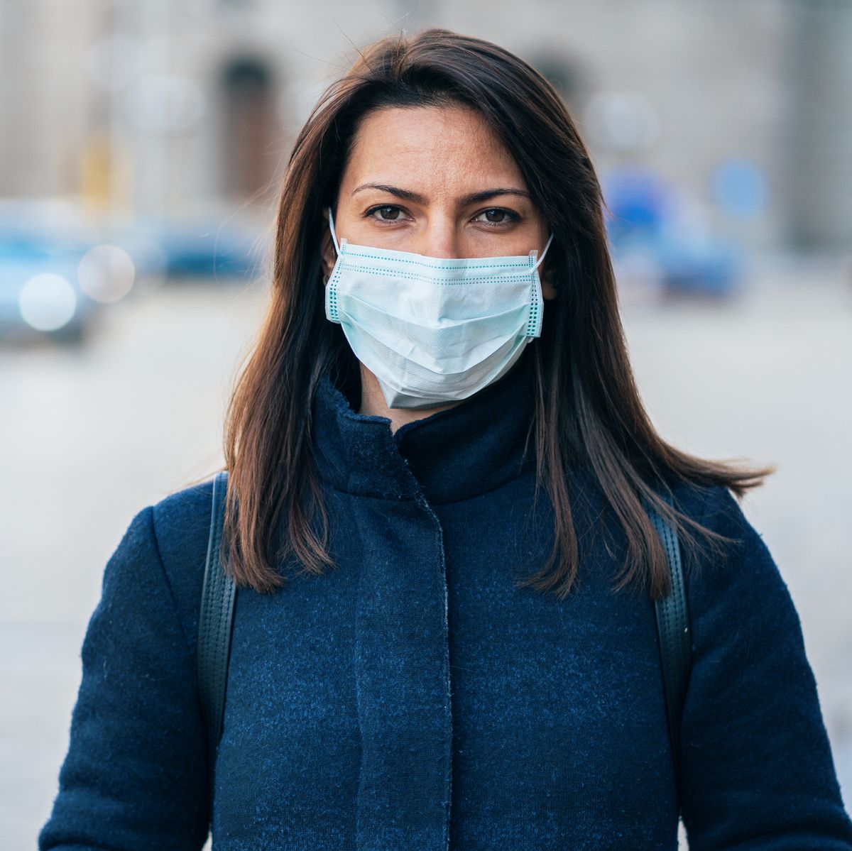 woman with face protective mask
