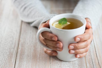 woman with herbal tea