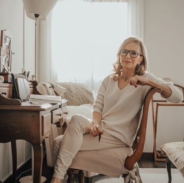 woman working at home