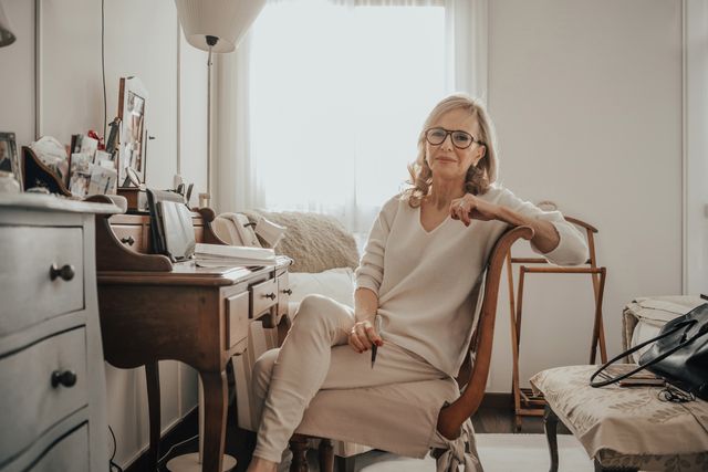 woman working at home
