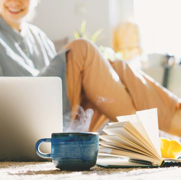 woman working from home and using laptop