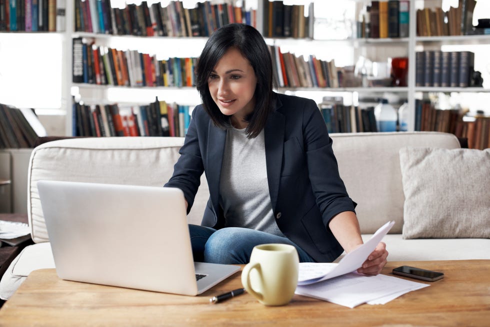 Woman working from home
