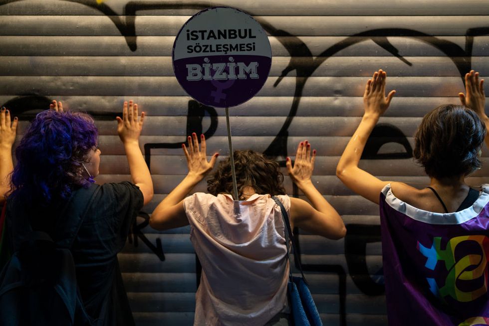 women protest withdrawal from istanbul convention