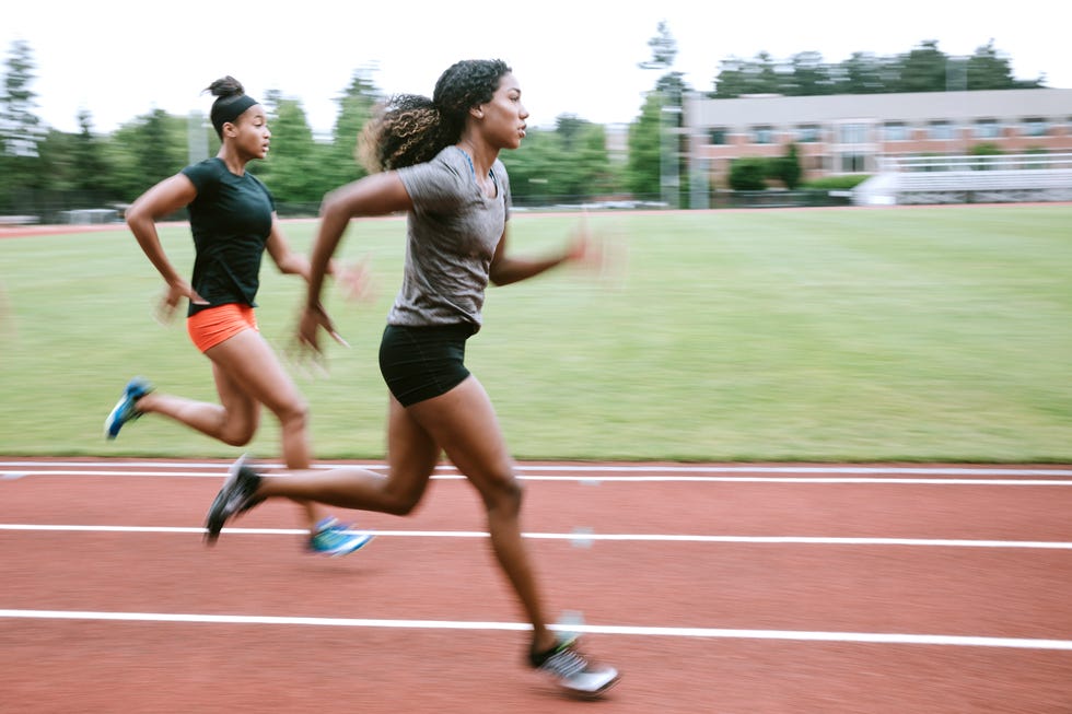 Women Athletes Run and Train for Track and Field