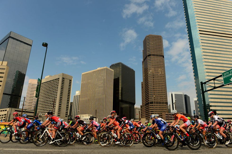 Stage four of the Colorado Classic bike race in Denver.