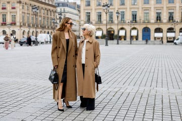 women in camel coats