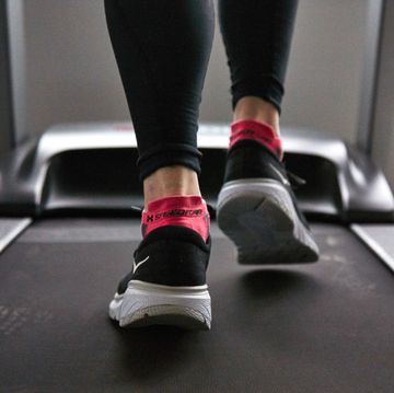 female runner on a treadmill