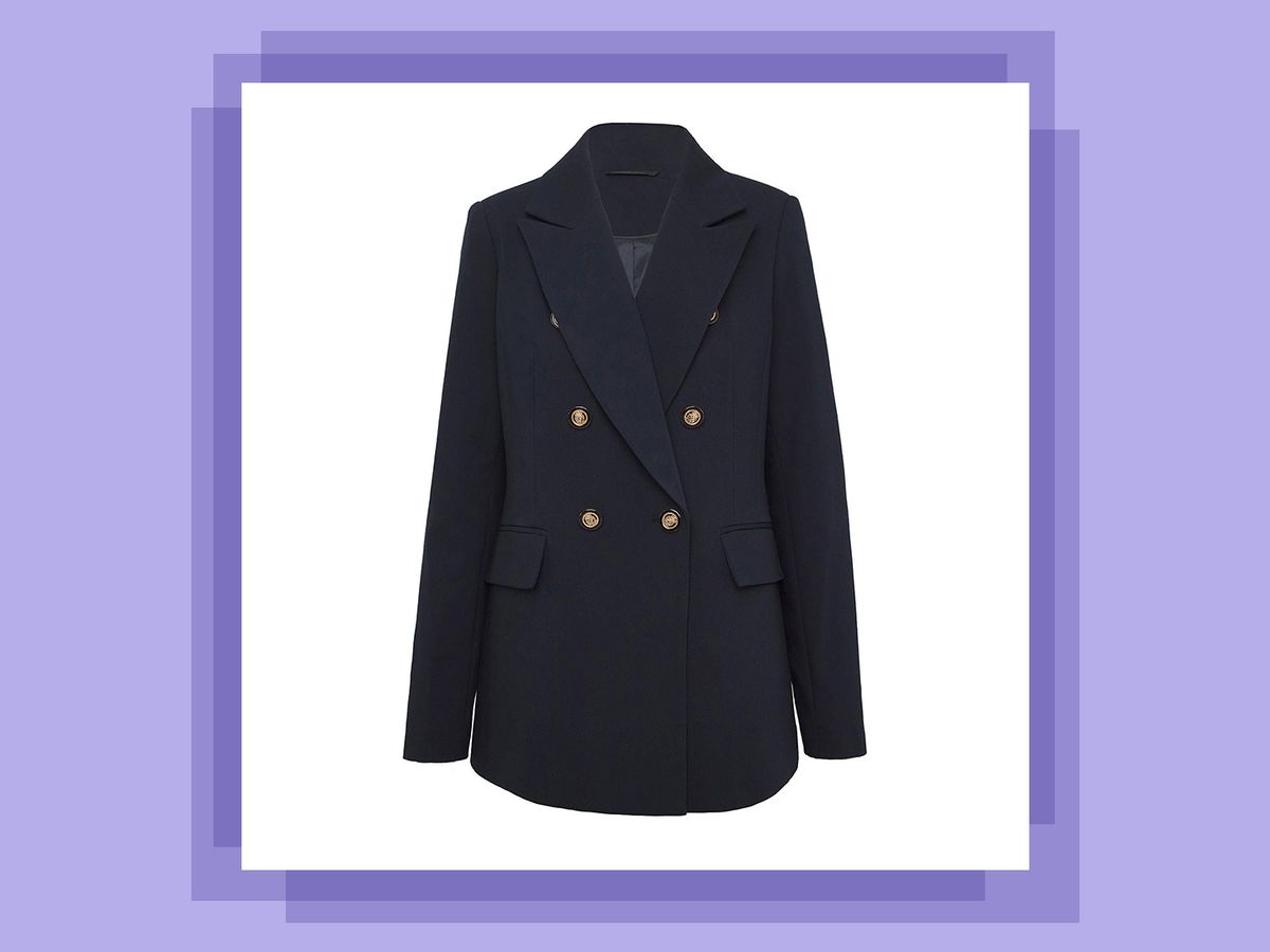 Jackets & Coats, Petite Navy Ruched Sleeve Blazer