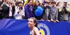 womens elite pro finish line at the boston marathon 2023