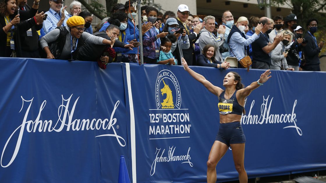 preview for Nell Rojas Finished Sixth, the Fastest American Woman, at the 2021 Boston Marathon
