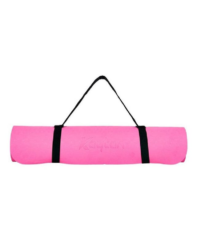 Pink, Yoga mat, Mat, Triangle, Punching bag, Bag, Sports equipment, Physical fitness, 