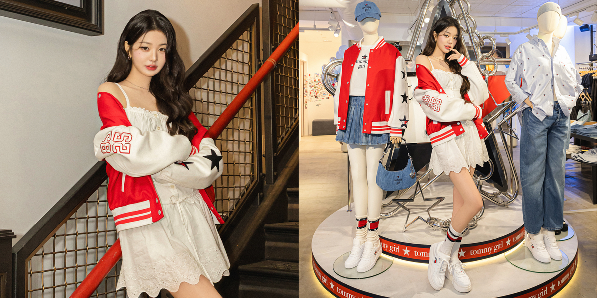 トミージーンズ　IVE ウォニョン 着用　ボーダージップアップバッジパーカー IVEウォニョンが“TOMMY JEANS”のイメージモデルに就任♡》2024