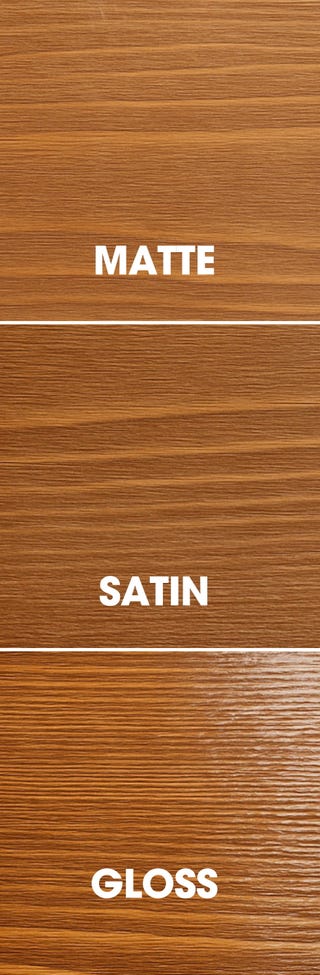 three differnt shades of wood varnish on wood